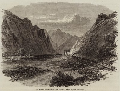El ferrocarril de la Unión del Pacífico de América, Weber Canyon y River de Edmund Morison Wimperis